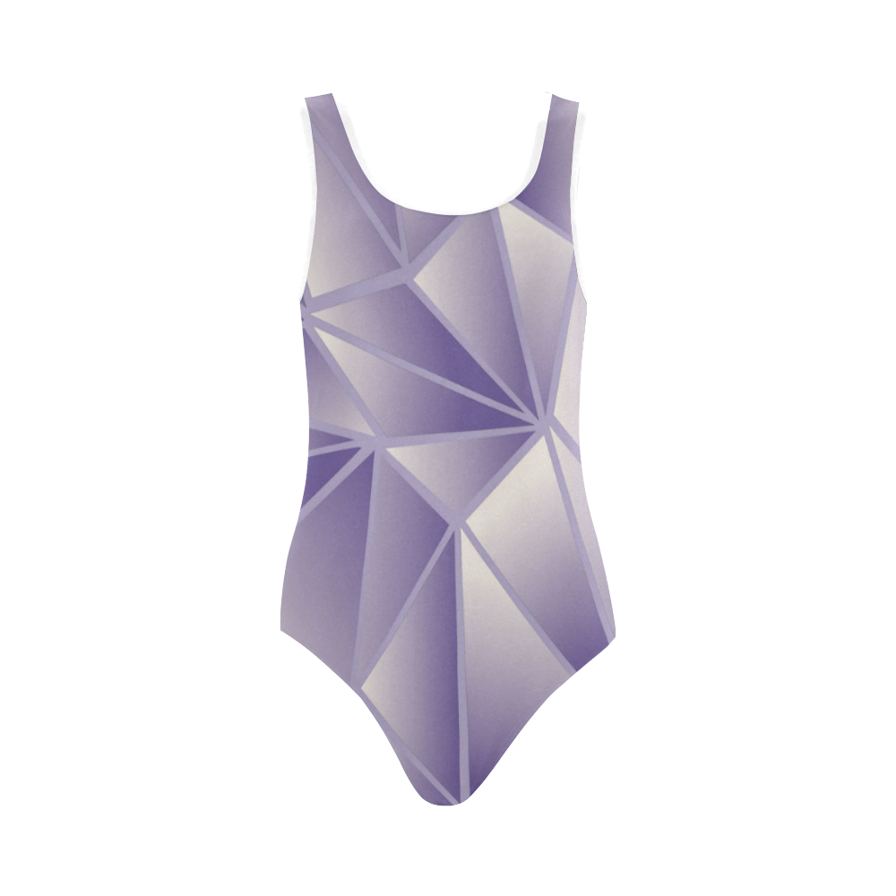 Ultra Violet Stained Glass Vest One Piece Swimsuit (Model S04)