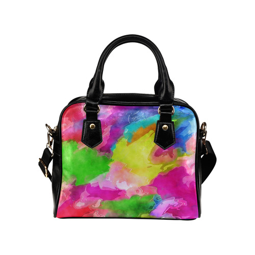 Vibrant Watercolor Ink Blend Shoulder Handbag (Model 1634)