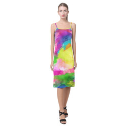 Vibrant Watercolor Ink Blend Alcestis Slip Dress (Model D05)
