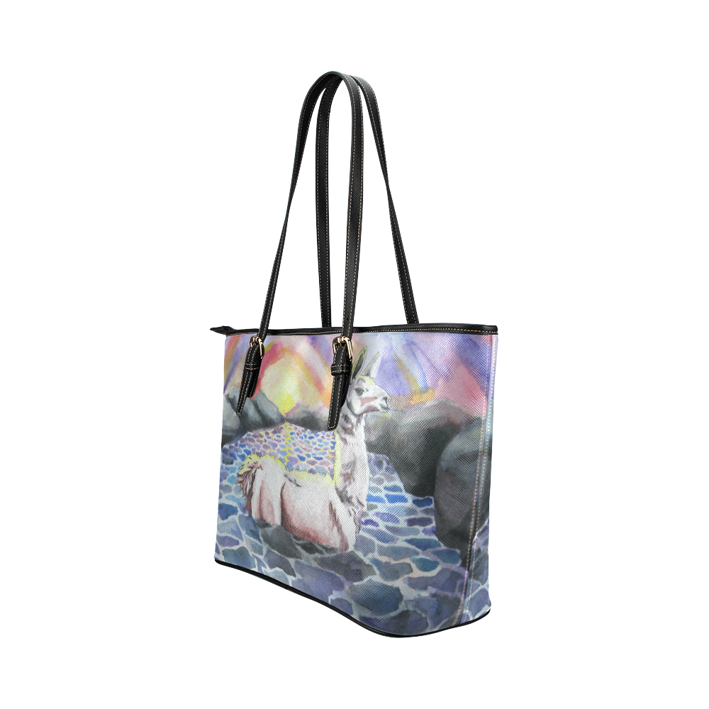 Llama Ness Monster Leather Tote Bag/Small (Model 1651)