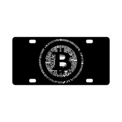 License Plate Bitcoin Black White Classic License Plate