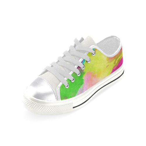 Vibrant Watercolor Ink Blend Women's Classic Canvas Shoes (Model 018)