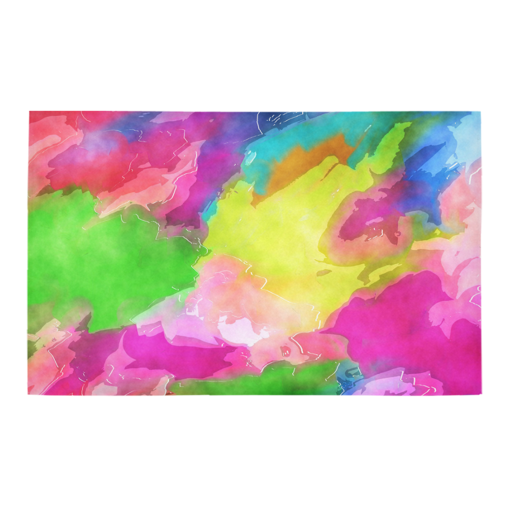 Vibrant Watercolor Ink Blend Bath Rug 20''x 32''