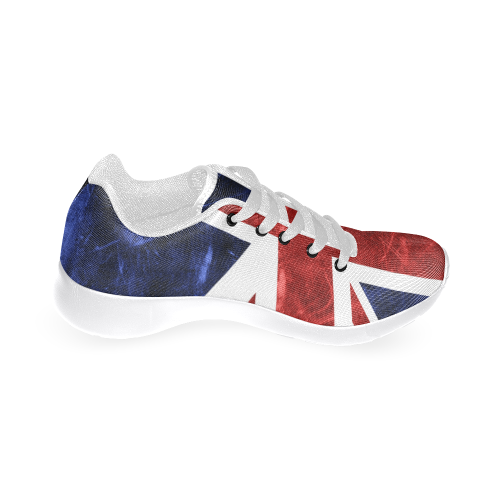 Grunge Union Jack Flag Men’s Running Shoes (Model 020)