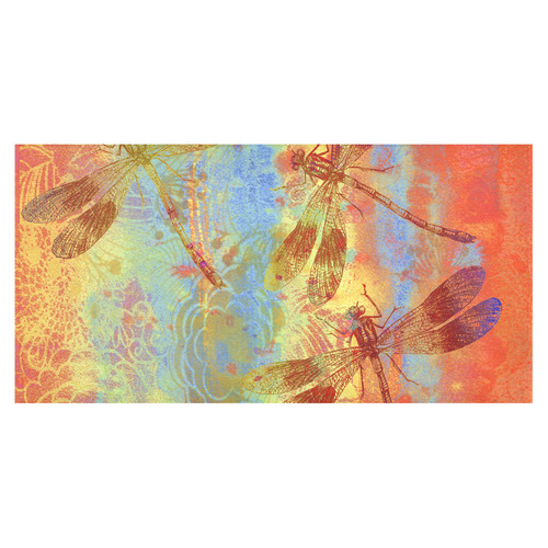 A Dragonflies QQW Cotton Linen Tablecloth 60"x120"