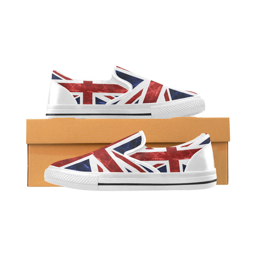 Grunge Union Jack Flag Men's Slip-on Canvas Shoes (Model 019)