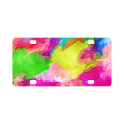 Vibrant Watercolor Ink Blend Classic License Plate