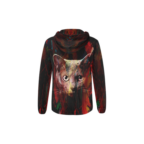 Cats Back Animal by Artdream All Over Print Full Zip Hoodie for Kid (Model H14)
