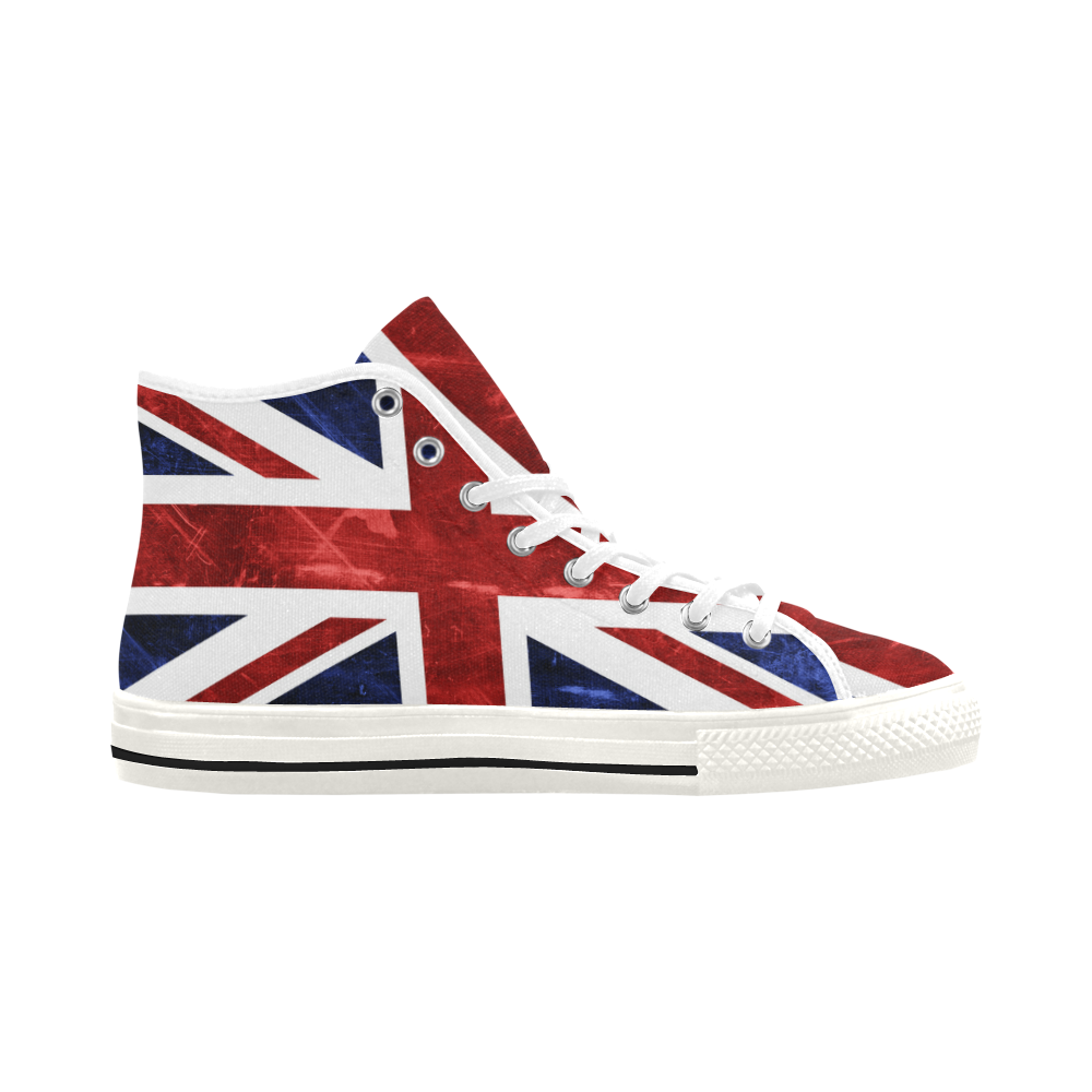 Grunge Union Jack Flag Vancouver H Men's Canvas Shoes/Large (1013-1)