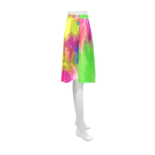 Vibrant Watercolor Ink Blend Athena Women's Short Skirt (Model D15)