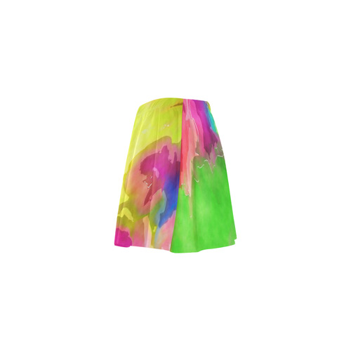 Vibrant Watercolor Ink Blend Mini Skating Skirt (Model D36)