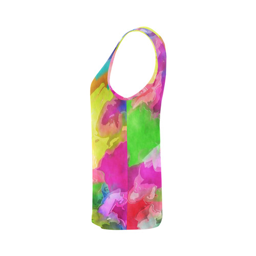 Vibrant Watercolor Ink Blend All Over Print Tank Top for Women (Model T43)