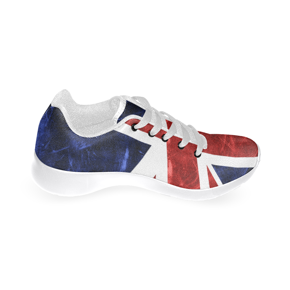 Grunge Union Jack Flag Women's Running Shoes/Large Size (Model 020)