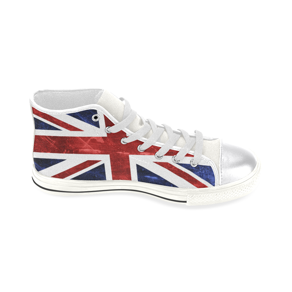 Grunge Union Jack Flag Women's Classic High Top Canvas Shoes (Model 017)