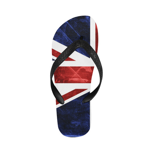 Grunge Union Jack Flag Flip Flops for Men/Women (Model 040)