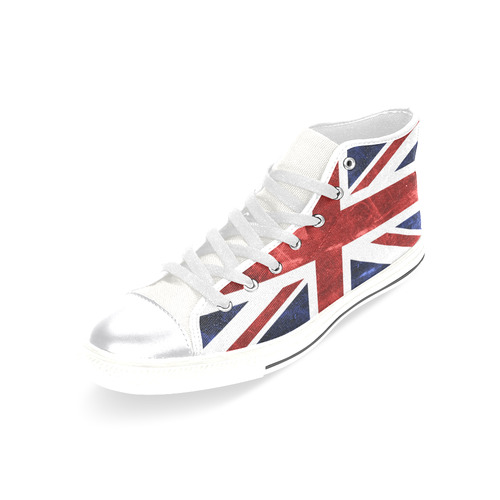 Grunge Union Jack Flag Women's Classic High Top Canvas Shoes (Model 017)