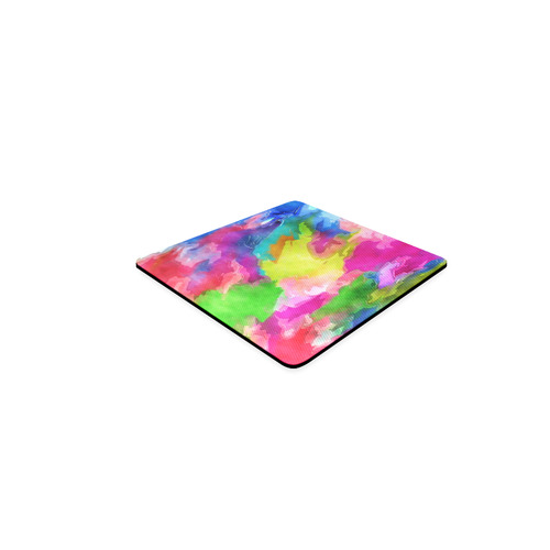 Vibrant Watercolor Ink Blend Square Coaster