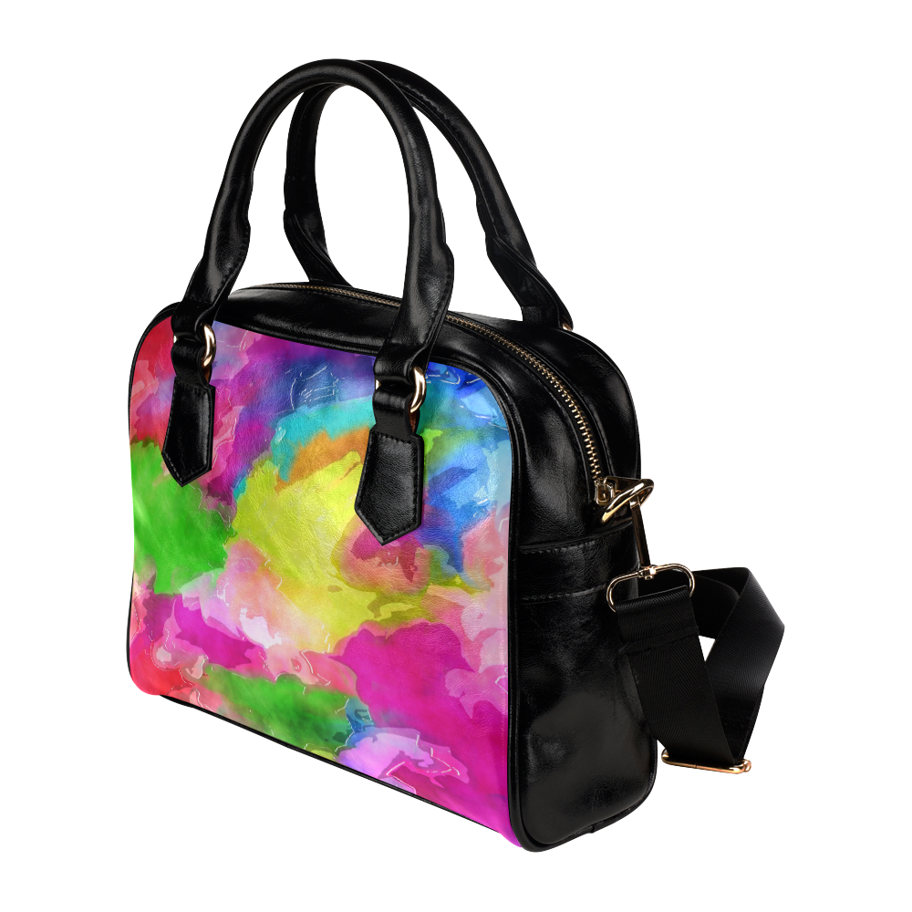Vibrant Watercolor Ink Blend Shoulder Handbag (Model 1634)