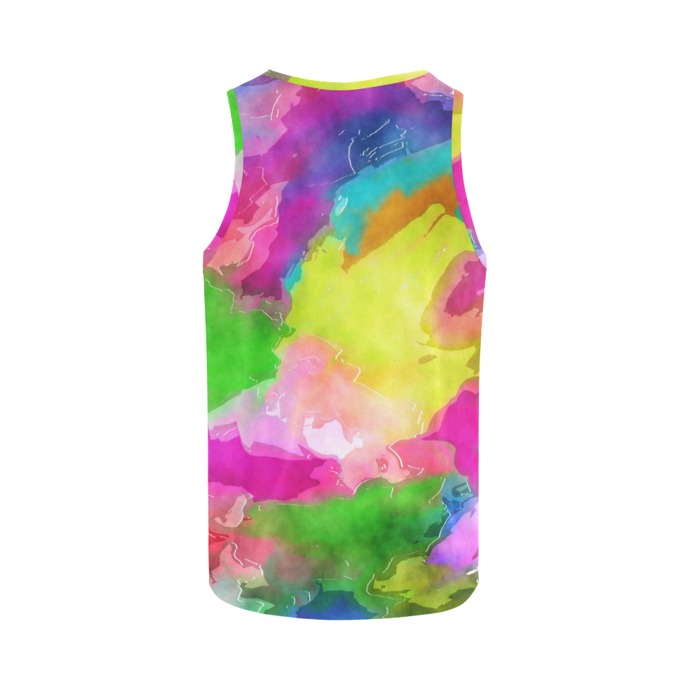 Vibrant Watercolor Ink Blend All Over Print Tank Top for Women (Model T43)