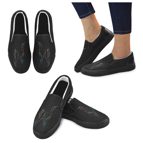 Unillama Women's Unusual Slip-on Canvas Shoes (Model 019)