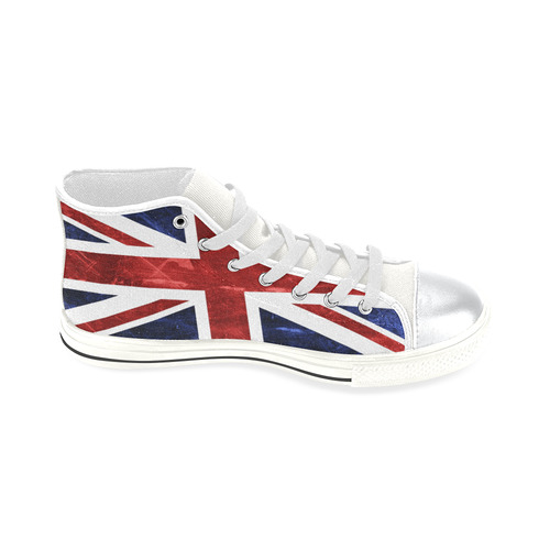 Grunge Union Jack Flag High Top Canvas Shoes for Kid (Model 017)