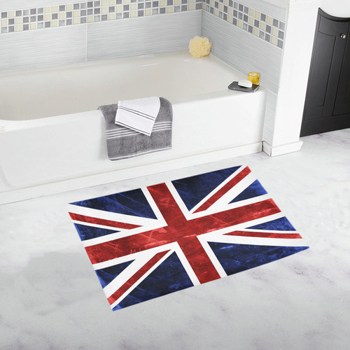 Grunge Union Jack Flag Bath Rug 20''x 32''