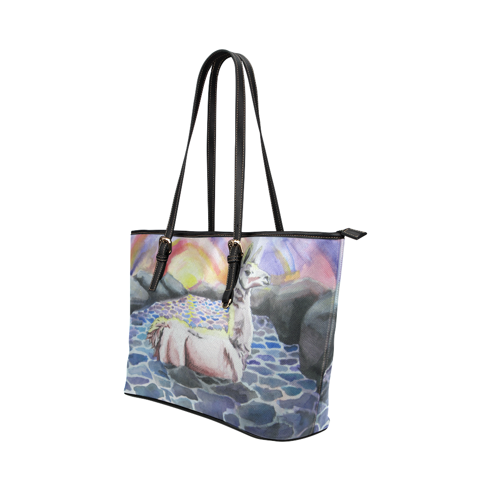 Llama Ness Monster Leather Tote Bag/Large (Model 1651)