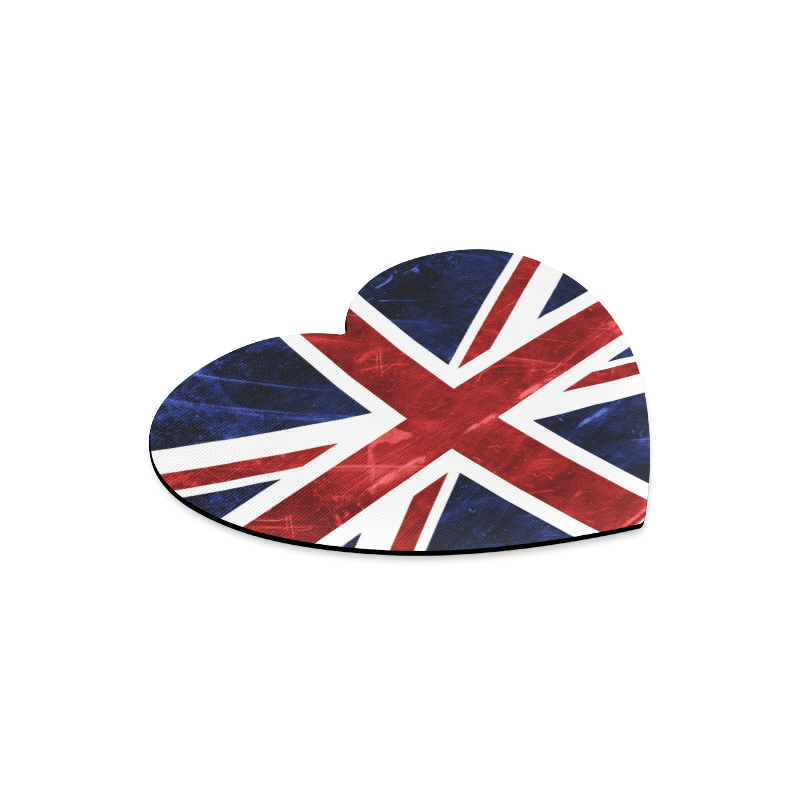 Grunge Union Jack Flag Heart-shaped Mousepad