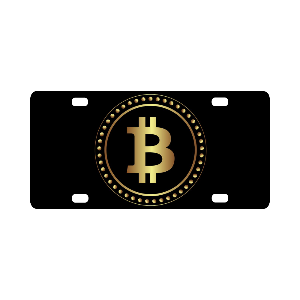 License Plate Bitcoin Black Gold Classic License Plate