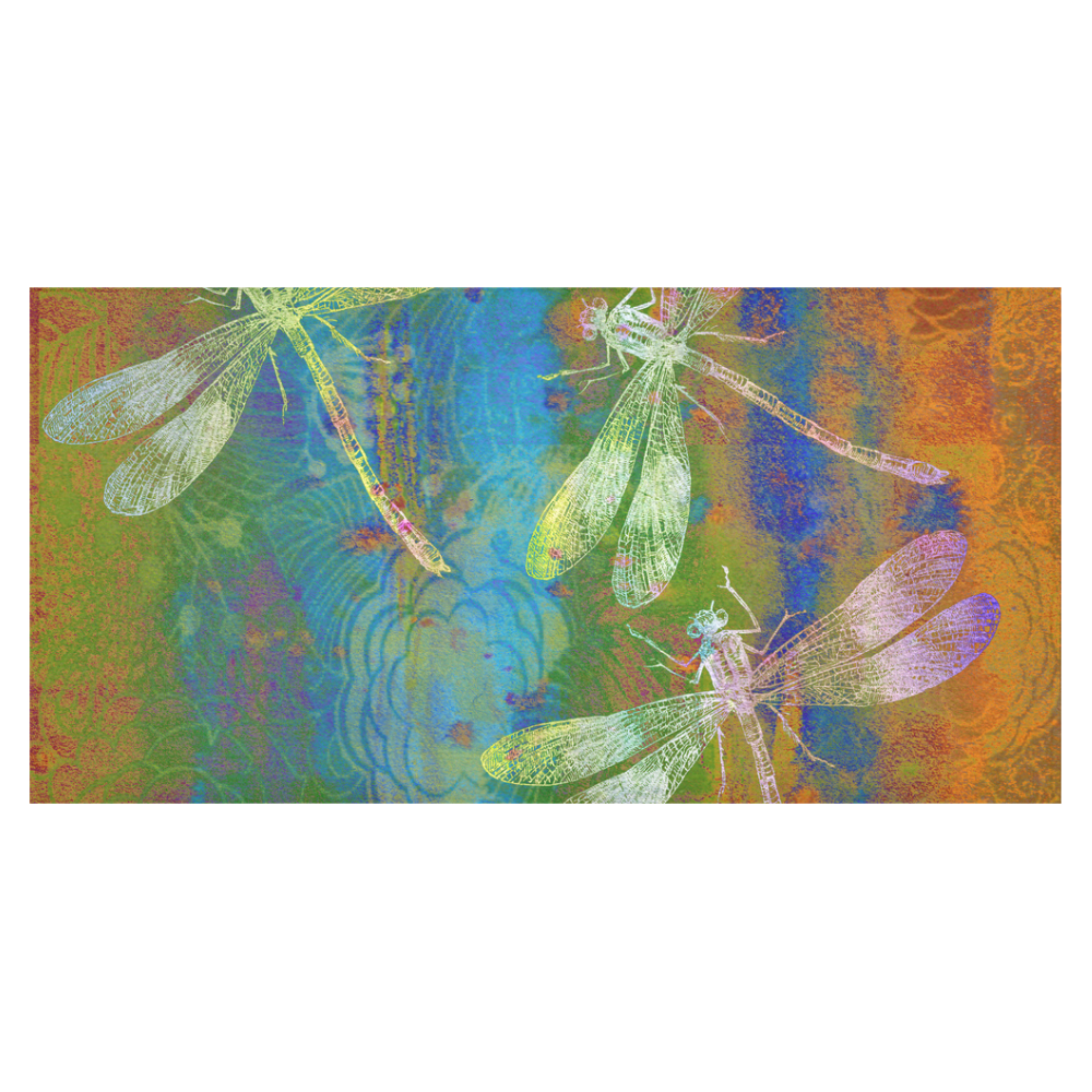 A Dragonflies QS Cotton Linen Tablecloth 60"x120"