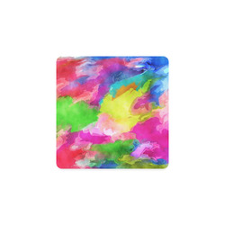Vibrant Watercolor Ink Blend Square Coaster