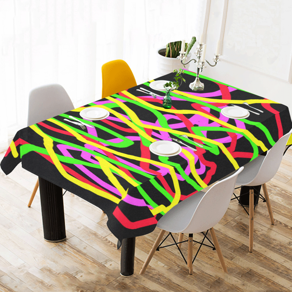 Pop Art Cotton Linen Tablecloth 60"x120"