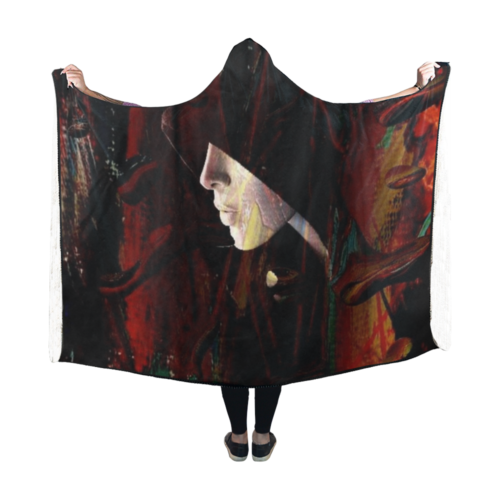 Shadow Face by Artdream Hooded Blanket 60''x50''