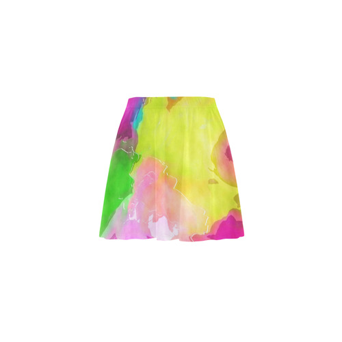 Vibrant Watercolor Ink Blend Mini Skating Skirt (Model D36)