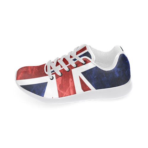 Grunge Union Jack Flag Men’s Running Shoes (Model 020)