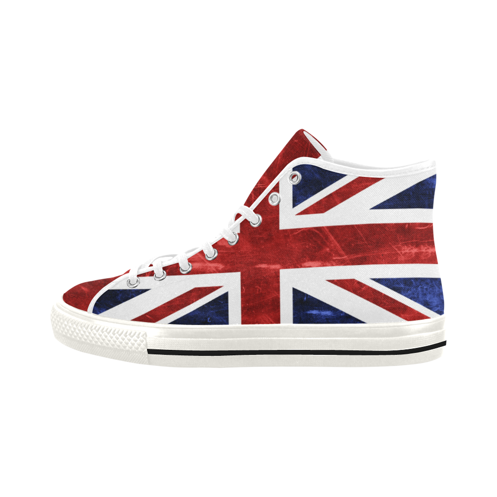 Grunge Union Jack Flag Vancouver H Men's Canvas Shoes/Large (1013-1)