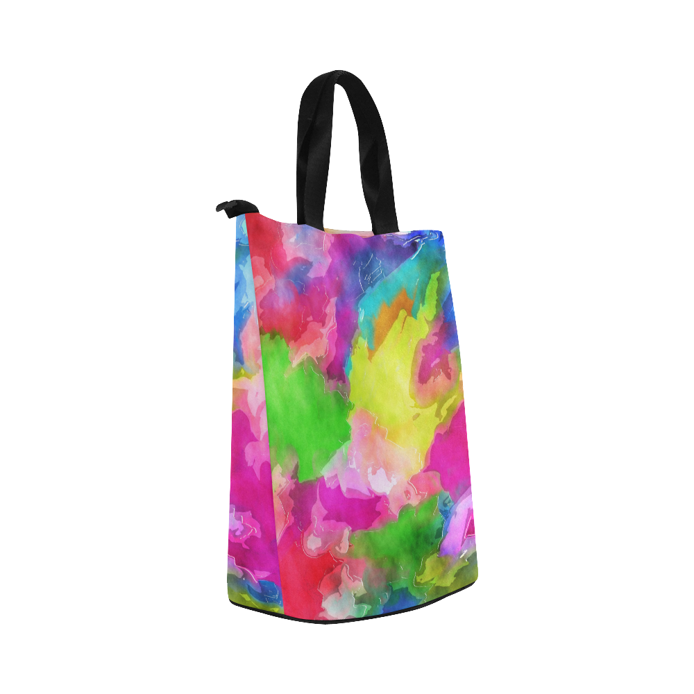 Vibrant Watercolor Ink Blend Nylon Lunch Tote Bag (Model 1670)