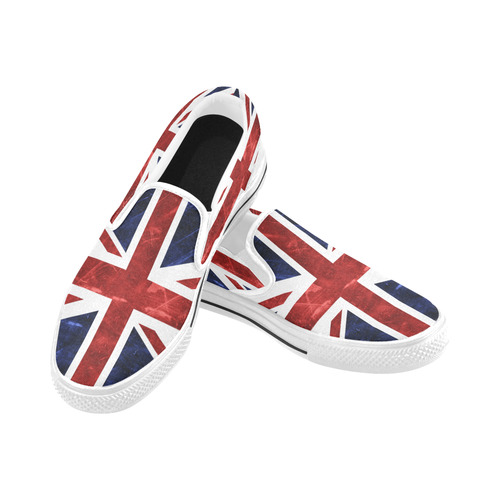 Grunge Union Jack Flag Men's Slip-on Canvas Shoes (Model 019)