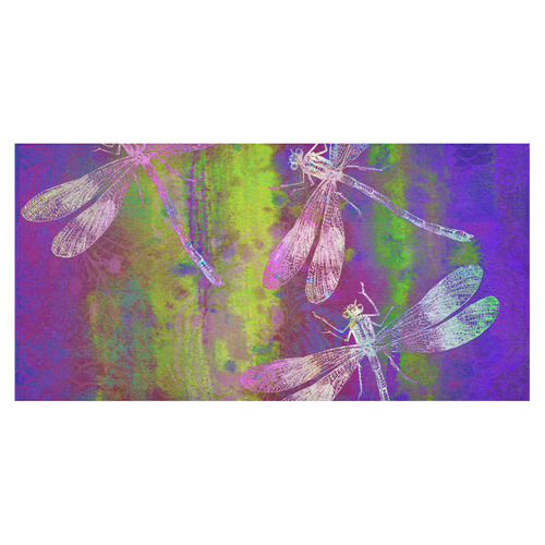 A Dragonflies QY Cotton Linen Tablecloth 60"x120"