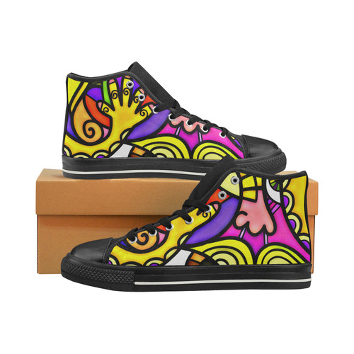 Lonely Without You Women's Classic High Top Canvas Shoes (Model 017)