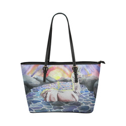 Llama Ness Monster Leather Tote Bag/Small (Model 1651)