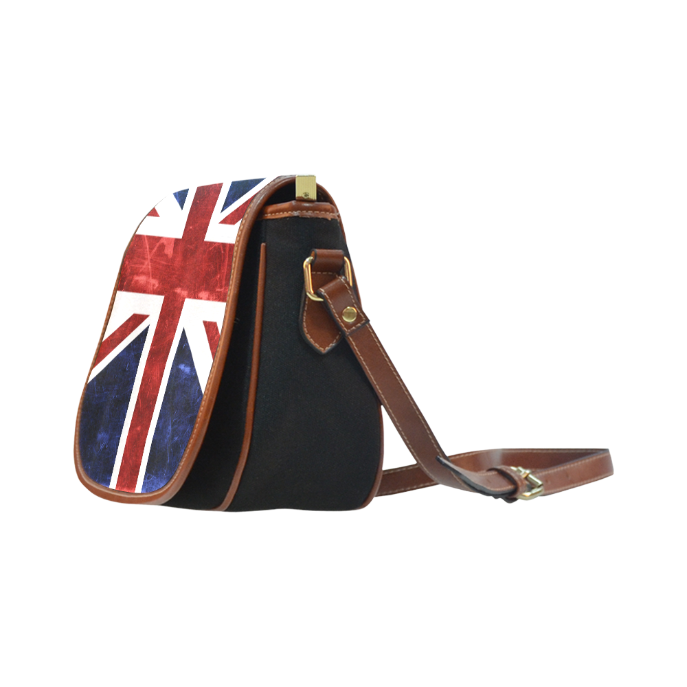 Grunge Union Jack Flag Saddle Bag/Small (Model 1649)(Flap Customization)