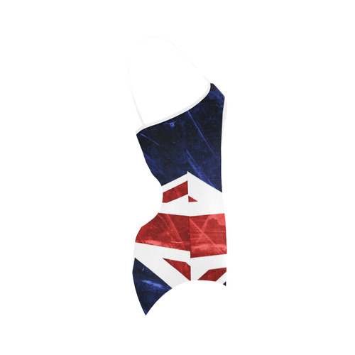 Grunge Union Jack Flag Strap Swimsuit ( Model S05)