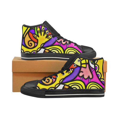 Lonely Without You High Top Canvas Women's Shoes/Large Size (Model 017)