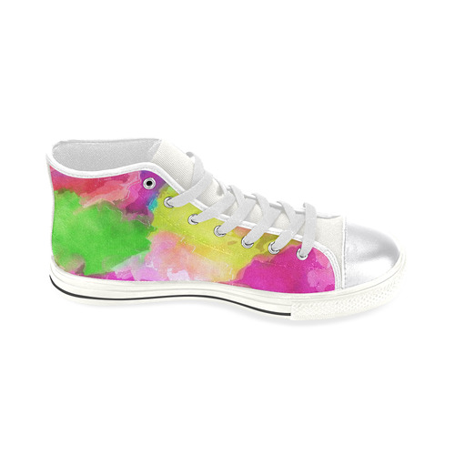 Vibrant Watercolor Ink Blend Women's Classic High Top Canvas Shoes (Model 017)
