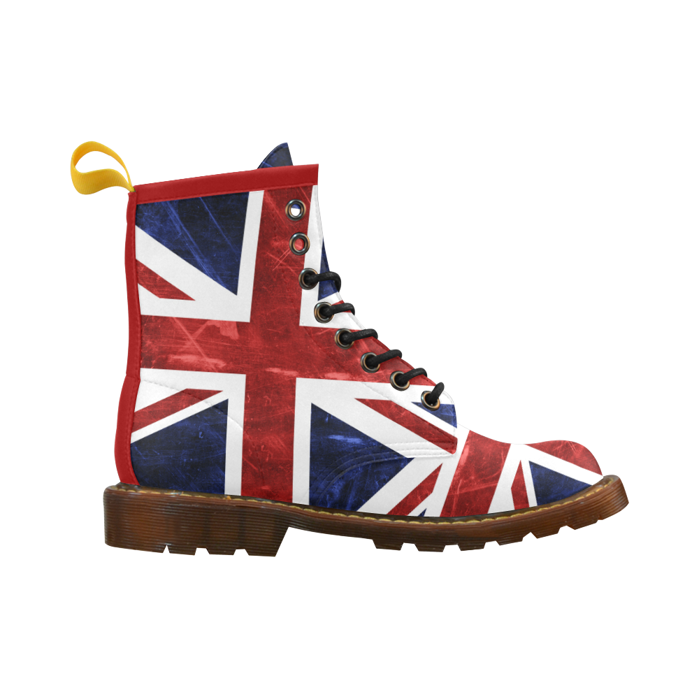 Grunge Union Jack Flag High Grade PU Leather Martin Boots For Women Model 402H