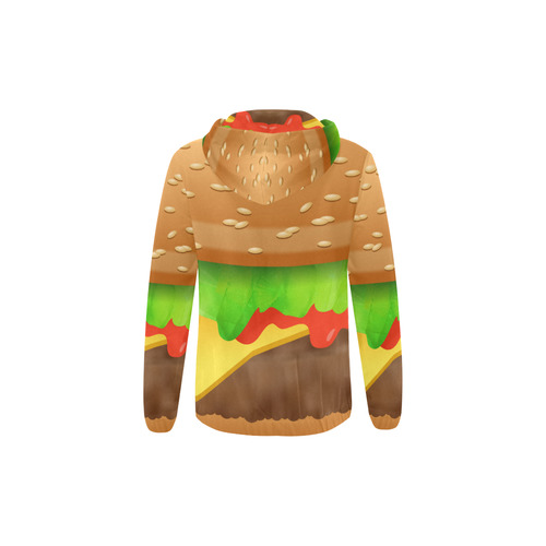 Close Encounters of the Cheeseburger All Over Print Full Zip Hoodie for Kid (Model H14)