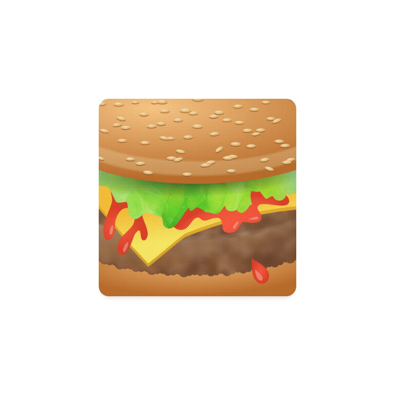 Close Encounters of the Cheeseburger Square Coaster