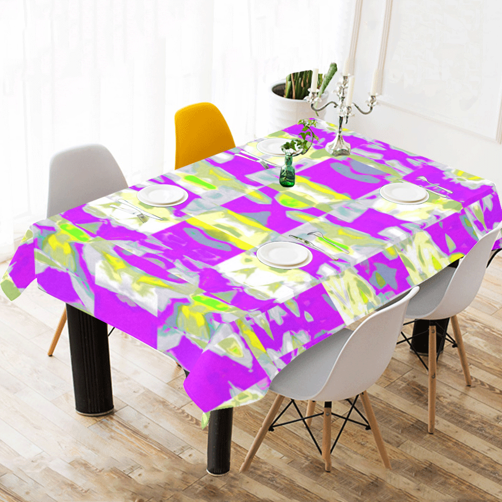 Abstract BB D Cotton Linen Tablecloth 60"x120"