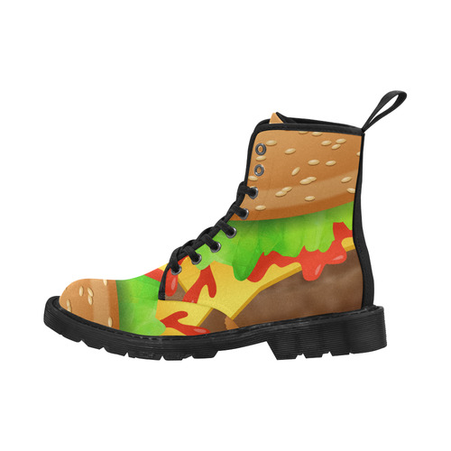 Close Encounters of the Cheeseburger Martin Boots for Men (Black) (Model 1203H)